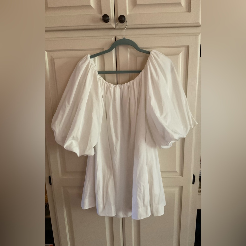 Anthropologie - Mare Mare Puff-Sleeve Off-The-Shoulder Mini Dress - Size Small